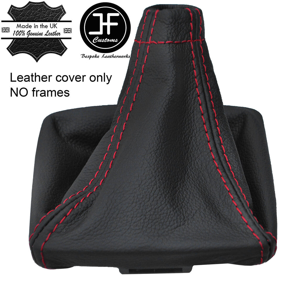 RED STITCH TOP GRAIN LEATHER GEAR GAITER FOR SUBARU IMPREZA WRX STI 2008-2014
