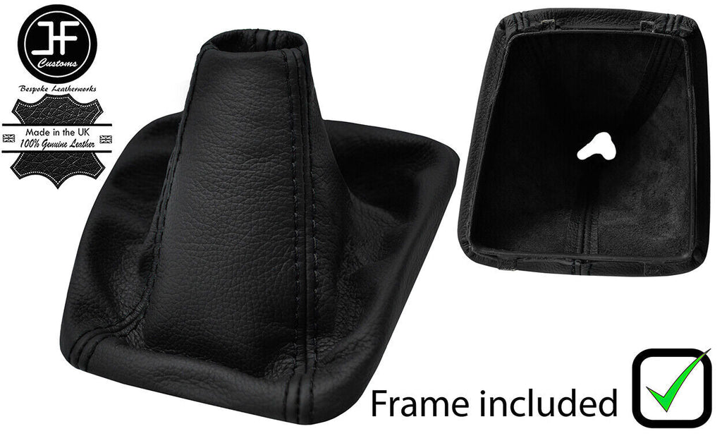 BLACK STITCH LEATHER MANUAL GEAR GAITER+PLASTIC FRAME FITS SKODA YETI 2009-2017