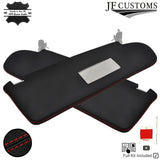 RED STITCH LEATHER & SUEDE TOP RECOVERY KIT COVERS FOR VW GOLF MK5 04-09 5DR