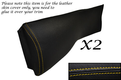 YELLOW STITCHING FITS TRIUMPH SPITFIRE & GT6 2X LEATHER KNEE PADS COVERS