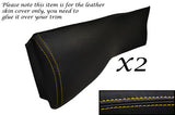 YELLOW STITCHING FITS TRIUMPH SPITFIRE & GT6 2X LEATHER KNEE PADS COVERS