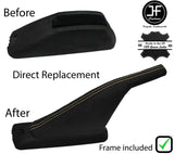 FOR VW GOLF MK2 MKII GTI G60 RALLYE HANDBRAKE LEATHER + BASE KIT SAND STITCH