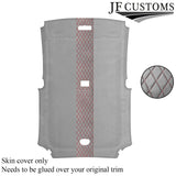 DSG2 RED STITCH L GREY SUEDE HEADLINER COVER FOR HONDA CIVIC TYPE R 01-05 3DR
