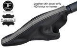 BLACK & GREY TOP GRAIN LEATHER HANDBRAKE GAITER FOR BMW MINI R50 R52 R53 01-06