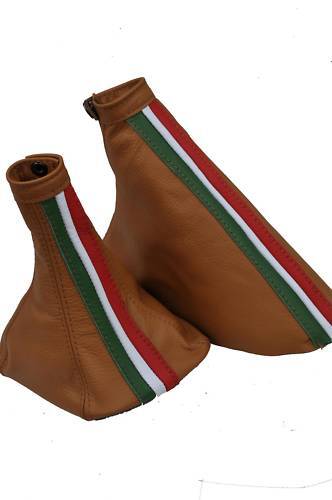 FITS ALFA ROMEO GT SPIDER GEAR HANDBRAKE LEATHER TAN FLAG CUSTOM NEW MADE IN UK