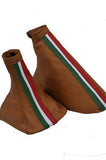 FITS ALFA ROMEO GT SPIDER GEAR HANDBRAKE LEATHER TAN FLAG CUSTOM NEW MADE IN UK