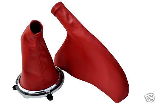 FITS HONDA CIVIC TYPE R GEAR+HANDBRAKE SET RED LEATHER CUSTOM NEW MADE IN UK