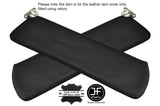 BLACK STITCHING 2X SUN VISORS LEATHER COVERS FITS FORD CORTINA MK1 CUSTOM NEW