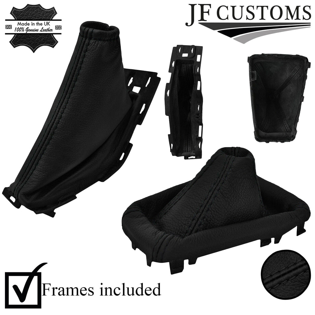 BLACK STITCH LEATHER GEAR + HANDBRAKE + PLASTIC FRAMES FOR FORD FOCUS 14-18