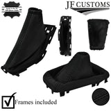 BLACK STITCH LEATHER GEAR + HANDBRAKE + PLASTIC FRAMES FOR FORD FOCUS 14-18