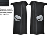 BLACK STITCH 2X C POST PILLARS SKIN COVERS FITS VW T5 TRANSPORTER CARAVELLE