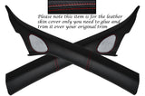 RED STITCH 2X WINDSCREEN A PILLAR LEATHER COVERS FITS AUDI A3 8P S3 RS3 03-12
