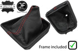 RED STITCH LEATHER MANUAL GEAR GAITER+PLASTIC FRAME FITS SKODA CITIGO 11-17