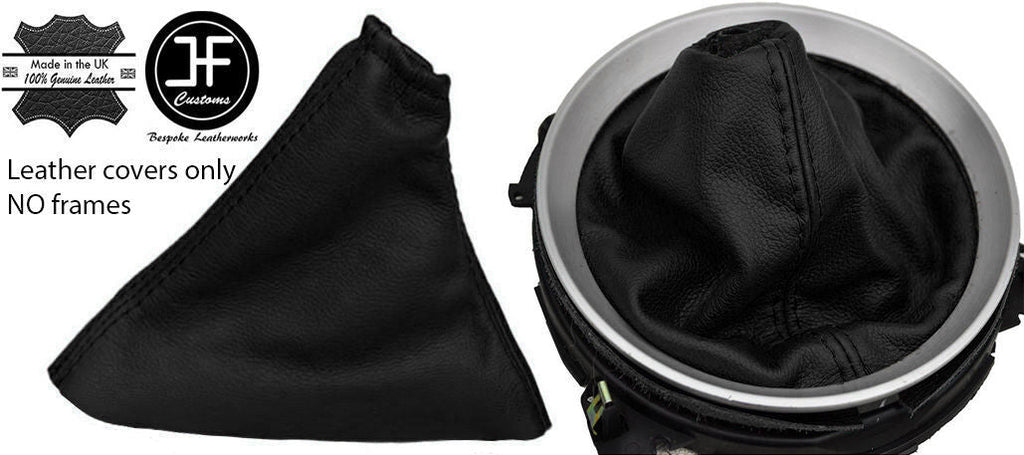 BLACK REAL LEATHER MANUAL GEAR & HANDBRAKE GAITER FITS NISSAN 350Z 33Z 02-09