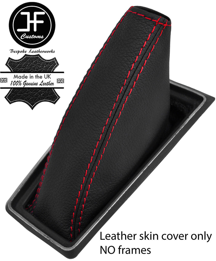 RED STITCHING TOP GRAIN BLACK REAL LEATHER FITS FORD CAPRI MK2 MK3 1974-1987