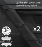 BLACK STITCH 2X REAR DOOR HANDLE LEATHER COVERS FITS VW GOLF MK7 VII 2013-2017