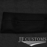 BLACK STITCH PERFORATED LEATHER 2X CAR KEY HOLDER FITS VW GOLF MK5 V 03-09