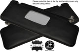 BLACK STITCHING 2X SUN VISORS LEATHER COVERS FITS MERCEDES 190 W201 1982-1993