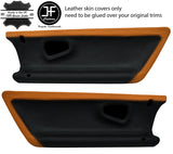 BLACK ORANGE 2X DOOR CARD TRIM LEATHER COVERS FITS SMART ROADSTER 452 03-05 JF1