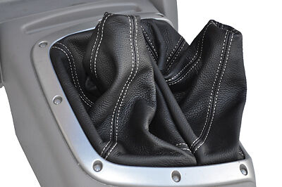 white stitch FITS MITSUBISHI L200 WARRIOR 2006-2010LEATHER GEAR GAITER
