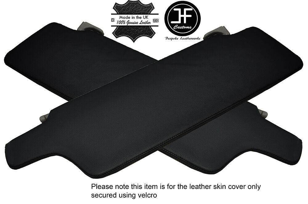 BLACK STITCH 2X SUN VISORS LEATHER COVERS FITS VW LT35 LT 35 VAN 96-06