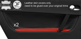 BLACK & RED 2 TONE 2X FRONT DOOR CARD LEATHER COVERS FITS AUDI TT MK1 98-06