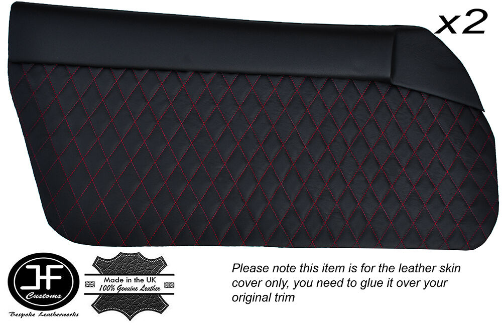 RED DIAMOND ST 2X DOOR CARD LEATHER COVERS FITS MAZDA MX5 MK1 MIATA JDM 89-97