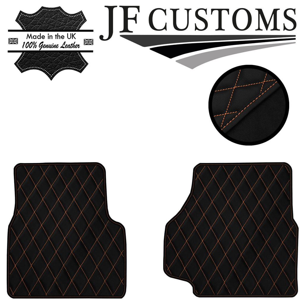 BEIGE DIAMOND STITCH VINYL 2X TAILORED FLOOR MAT CARPETS FOR DEFENDER 90 110