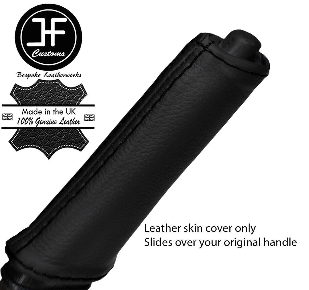 BLACK STICH LEATHER HANDBRAKE HANDLE COVER FOR FORD MONDEO MK1 MK2 93-00 STYLE2