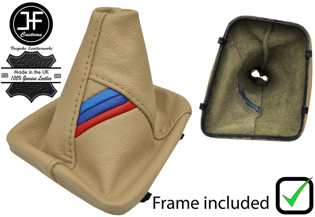 SAND REAL LEATHER TRI STRIPES GEAR+PLASTIC FRAME FOR BMW E36 3 SERIES 91-99