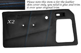 BLUE STITCH 2X FRONT DOOR CARDS LEATHER COVERS FITS TALBOT SUNBEAM & LOTUS TI