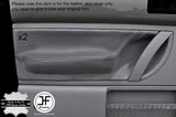 BLACK STITCH GREY LEATHER 2X FRONT DOOR CARD TRIM  COVERS FITS VW BEETLE 98-11