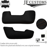 BROWN STITCH & CROSS STITCH LEATHER 2X DOOR HANDLE COVERS FOR TRIUMPH TR7 76-82