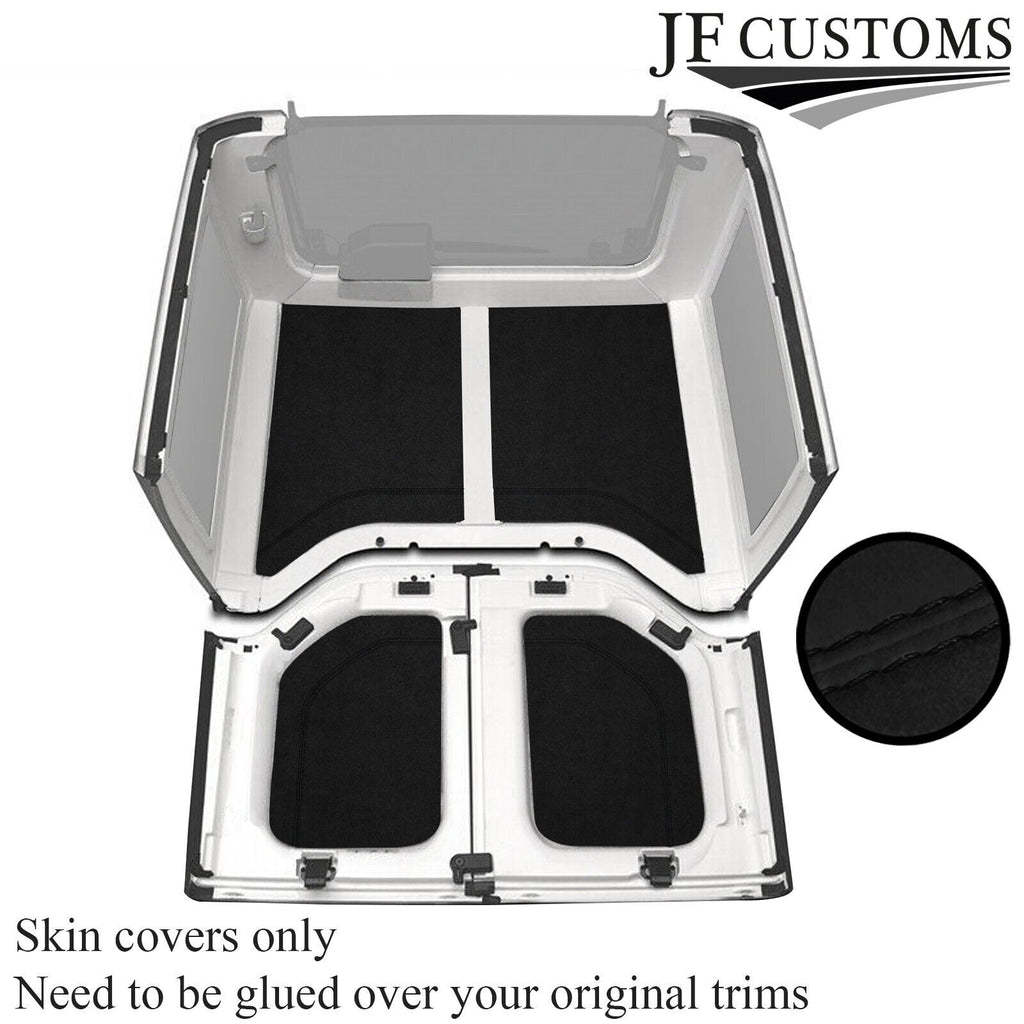 BLACK STITCH LUXE SUEDE HEADLINER COVER FITS JEEP WRANGLER JK 11-17 2 DR