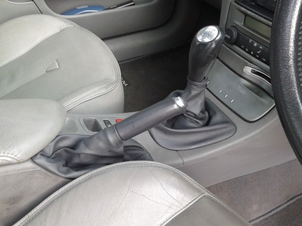 FITS RENAULT LAGUNA MK2 GEAR & HANDBRAKE GAITER REAL LEATHER BLACK STITCH