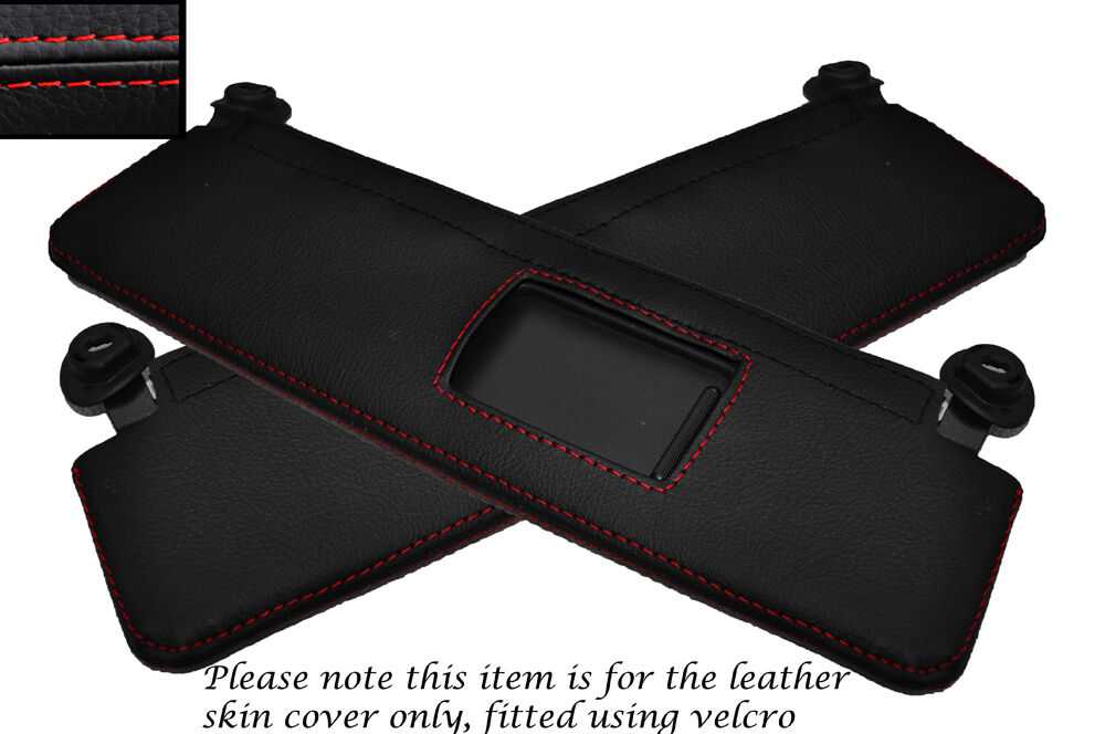 RED STITCHING 2X SUN VISORS LEATHER SKIN COVERS FITS AUDI R8 2007-2014