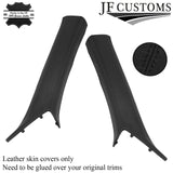 FOR CHEVROLET CAMARO 2016-2020 BLACK LEATHER 2X A PILLAR COVER CUSTOM NEW