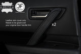 BLACK STITCH 2X REAR DOOR HANDLE TRIM LTHR COVERS FOR INFINITI FX35 FX45 03-08