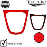 RED ITALIAN LEATHER GEAR SURROUND COVER + FRAME FOR TOYOTA AURIS 2007-2011