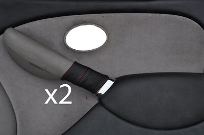 red stitch FITS ROVER 75 MG ZT 99-05 2X FRONT DOOR HANDLE LEATHER COVERS