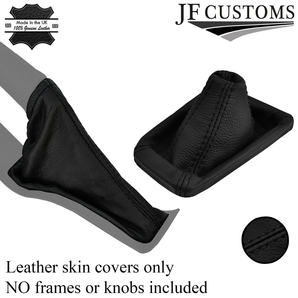 BLACK STITCH ITALIAN LEATHER GEAR HANDBRAKE GAITER COVERS FOR FORD FOCUS 14-18