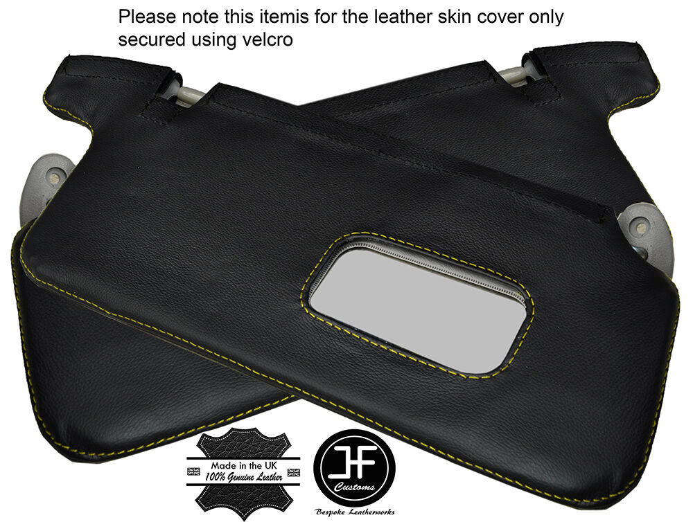 YELLOW STICH 2X SUN VISORS LEATHER COVERS FITS HONDA CIVIC EK3 EK4 EK9 EJ9 96-00