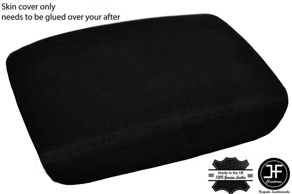 BLACK STITCHING ARMREST REAL SUEDE COVER FITS HONDA CIVIC 1992-1995 CUSTOM NEW