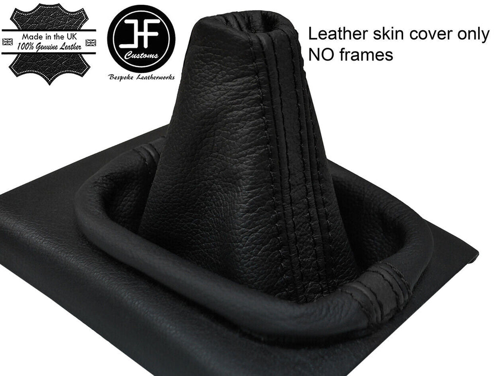 BLACK & BLACK STRIPE TOP GRAIN LEATHER GEAR GAITER FITS VW GOLF MK2 1982-1991