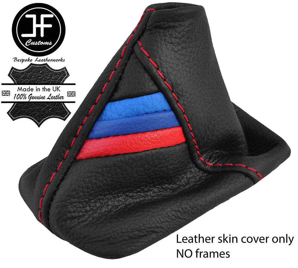 RED STITCH TRI STRIPE TOP GRAIN LTHR AUTOMATIC GAITER FOR BMW 5 E60 E61 03-07