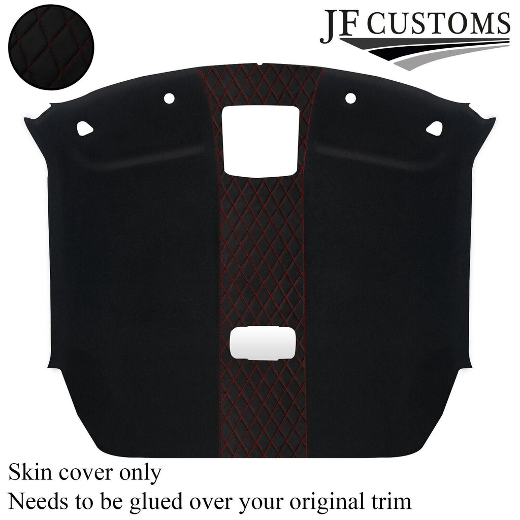 DARK RED STITCH DIAMOND LUXE SUEDE HEADLINER COVER FOR NISSAN SKYLINE R35