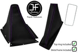 PURPLE STITCH CARBON VINYL GAITERS+FRAME+TOP RING FOR NISSAN SKYLINE R33 93-1998