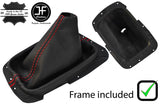 RED STITCH LEATHER GEAR GAITER+PLASTIC FRAME FITS NISSAN S14 SILVA 1994-1998