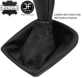 BLACK STITCH TOP GRAIN LEATHER GEAR GAITER FOR SUBARU IMPREZA WRX STI 2005-2007