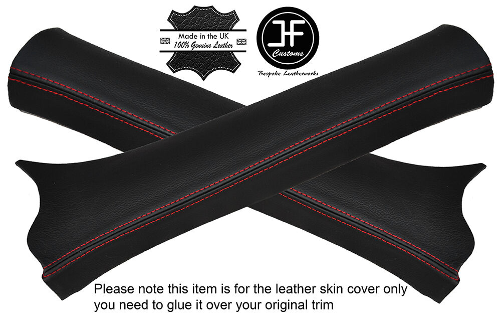 RED STITCH 2X A POST PILLARS LEATHER COVERS FITS SMART ROADSTER 452 2003-2005